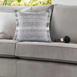 Kirklands Home Outdoor Cushions & Pillows|Denim Contemporary Stripe Outdoor Throw Pillow