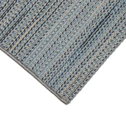 Kirklands Home Outdoor Rugs|Denim Woven Lines Indoor/Outdoor Runner, 1x4 Blue