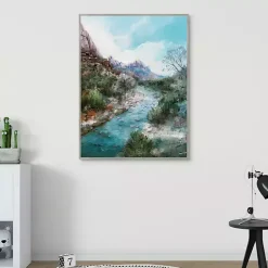 Kirklands Home Canvas Art|Desert Blues Framed Canvas Art Print