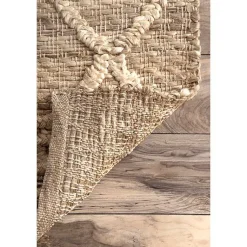 Kirklands Home Area Rugs|Diamond Helen Woven Jute Tassel Area Rug, 8x10 Tan