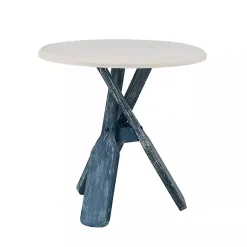 Kirklands Home Accent & End Tables|Distressed Blue Oars Coastal Accent Table White