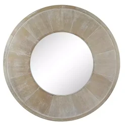 Kirklands Home Decorative Mirrors|Distressed Wood Planked Frame Wall Mirror Brown