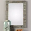 Kirklands Home Decorative Mirrors|Distressed Charcoal Wooden Wall Mirror