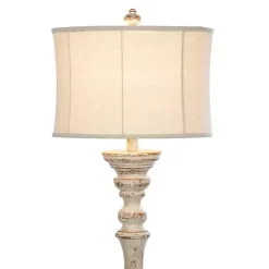 Kirklands Home Floor Lamps|Distressed Cream Spindle Floor Lamp Ivory