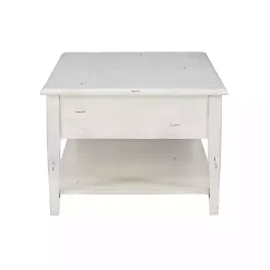 Kirklands Home Coffee Tables|Distressed Cream Wood 3-Drawer Coffee Table Ivory