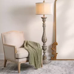 Kirklands Home Floor Lamps|Distressed Eloise Floor Lamp Ivory