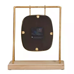 New Distressed Gold Frame Square Tabletop Clock Decorative Accents