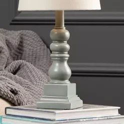 Kirklands Home Table Lamps|Distressed Gray Candlestick Table Lamp White