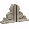 Sale Distressed Gray Scrolled Bookends, Set of 2 Decorative Accents