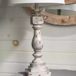 Kirklands Home Table Lamps|Distressed Gray Table Lamp White