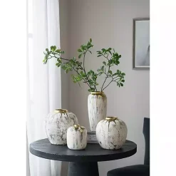 Outlet Distressed Gray Vase with Gold Splatter, 8 in. Vases