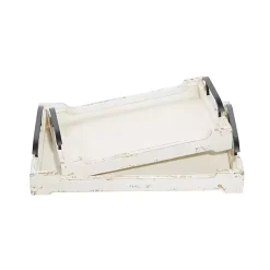 New Distressed Wood Trays, Set of 2 Decorative Trays