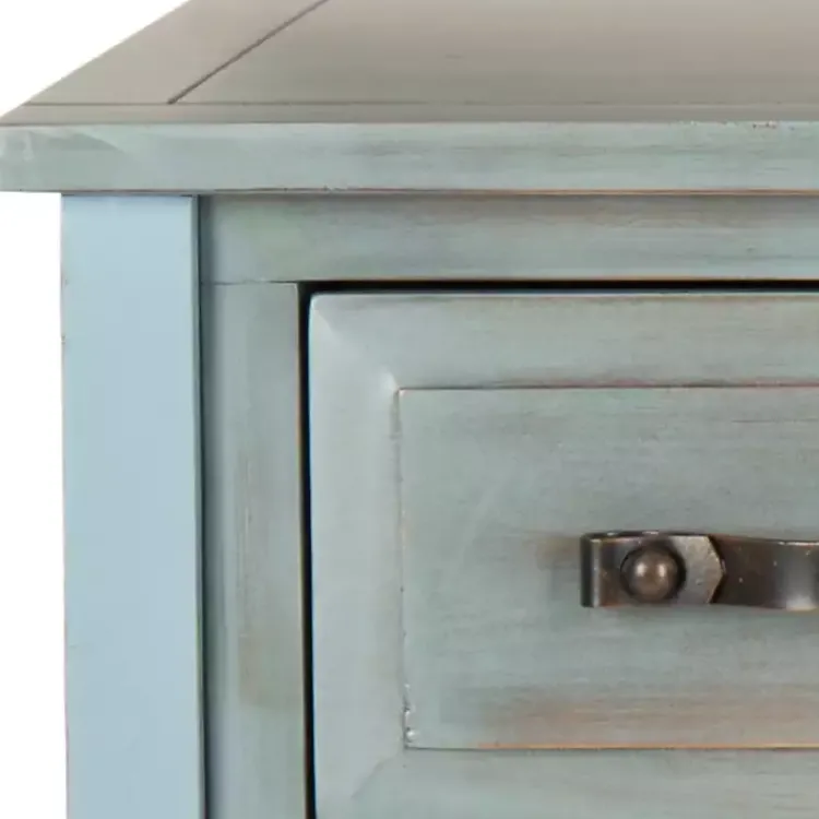 Kirklands Home Console Tables|Distressed Light 3-Drawer Console Table Blue