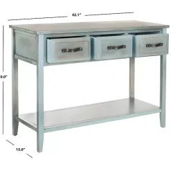 Kirklands Home Console Tables|Distressed Light 3-Drawer Console Table Blue