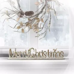 Discount Distressed Merry Christmas Tabletop Sign Christmas Decorations