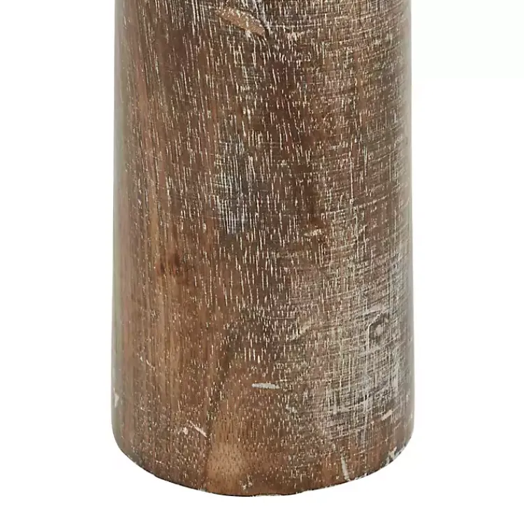 New Distressed Mocha Mango Wood Candlesticks, Set of 3 Candle Holders