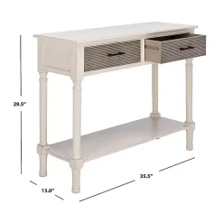Kirklands Home Console Tables|Distressed Natural Ronan 2-Drawer Console Table White
