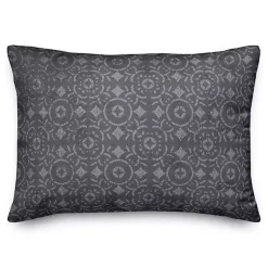Sale Distressed Navy Tile Indoor/Outdoor Lumbar Pillow Pillows