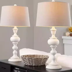 Kirklands Home Table Lamps|Distressed Off-White Morocco Table Lamps, Set of 2 Gray