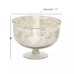 Online Distressed Glass Pedestal Bowl Decorative Bowls & Jars