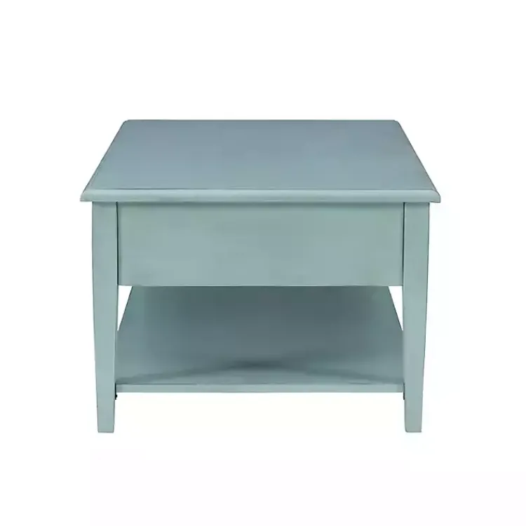 Kirklands Home Coffee Tables|Distressed Turquoise Wood 3-Drawer Coffee Table Blue