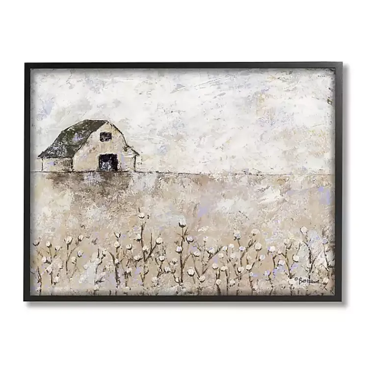 Kirklands Home Framed Art|Distressed White Barn Framed Wood Wall Plaque Tan