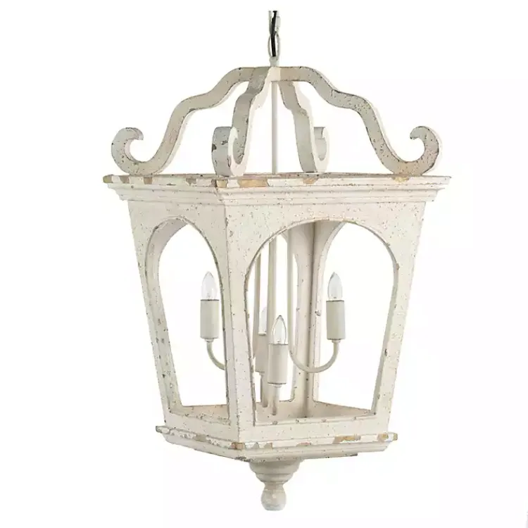 Kirklands Home Chandeliers & Pendant Lighting|Distressed Carriage Pendant Light White