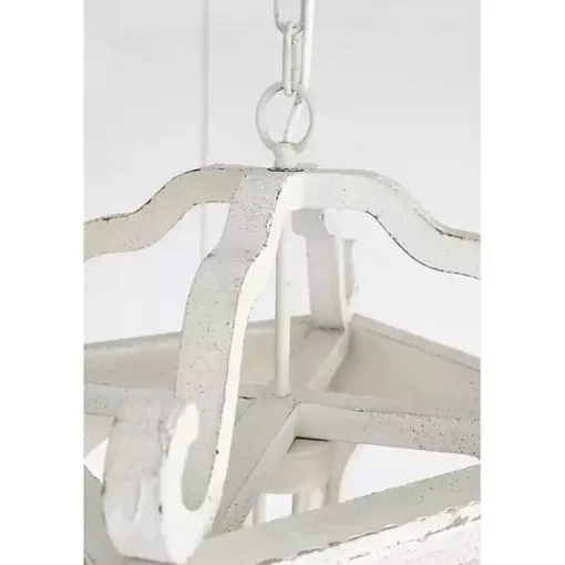 Kirklands Home Chandeliers & Pendant Lighting|Distressed Carriage Pendant Light White