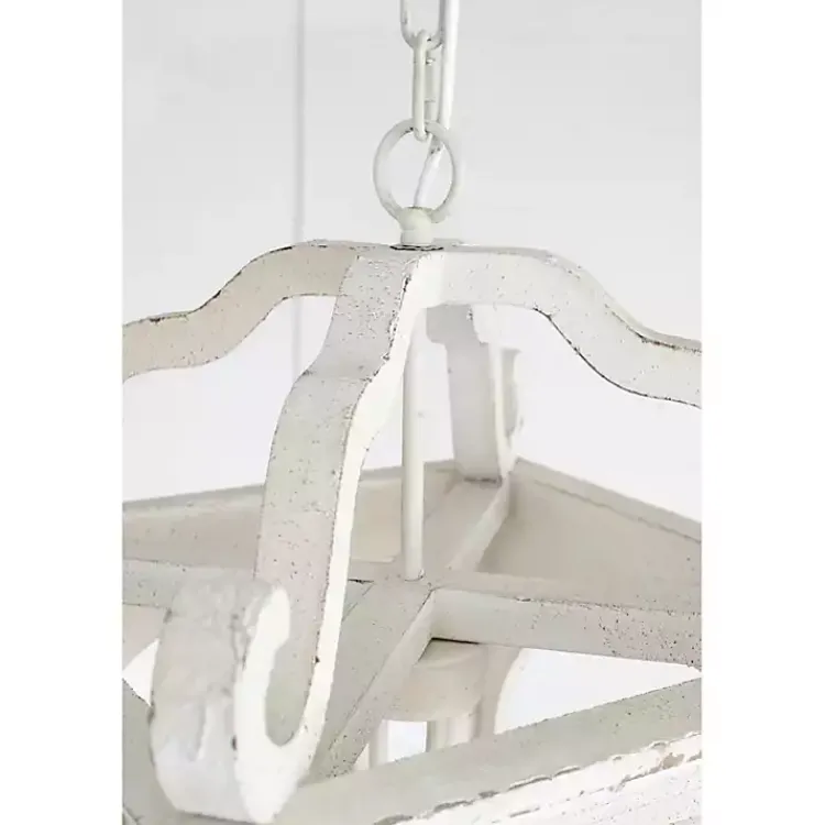Kirklands Home Chandeliers & Pendant Lighting|Distressed Carriage Pendant Light White