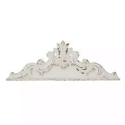 Kirklands Home Wall Plaques|Distressed Carved Arabesque Wall Plaque White