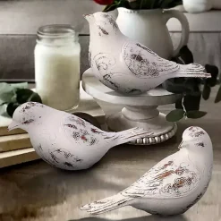 Discount Distressed Carved Bird Statues, Set of 3 Statues & Figurines