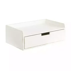 Kirklands Home Accent & End Tables|Distressed Drawer Kitt Floating Side Table White