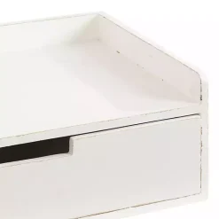 Kirklands Home Accent & End Tables|Distressed Drawer Kitt Floating Side Table White