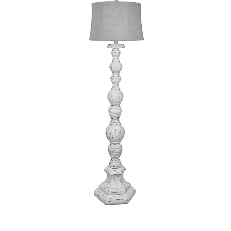 Kirklands Home Floor Lamps|Distressed White Floor Lamp
