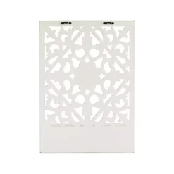 Kirklands Home Wall Storage|Distressed White Floral Carved Wall Shelf