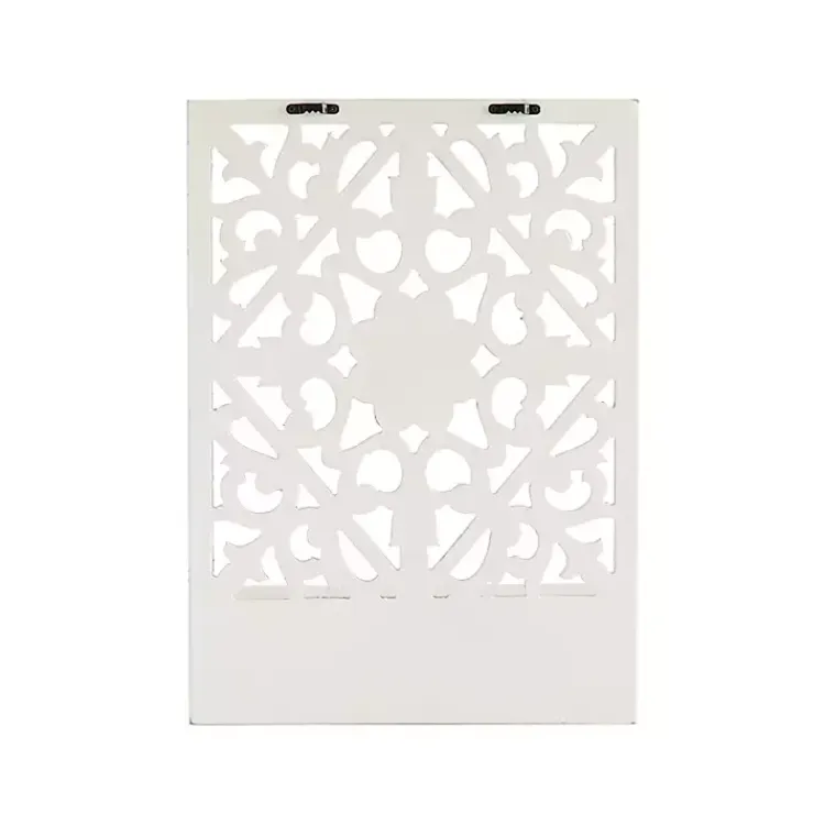 Kirklands Home Wall Storage|Distressed White Floral Carved Wall Shelf