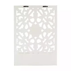 Kirklands Home Wall Storage|Distressed White Floral Carved Wall Shelf