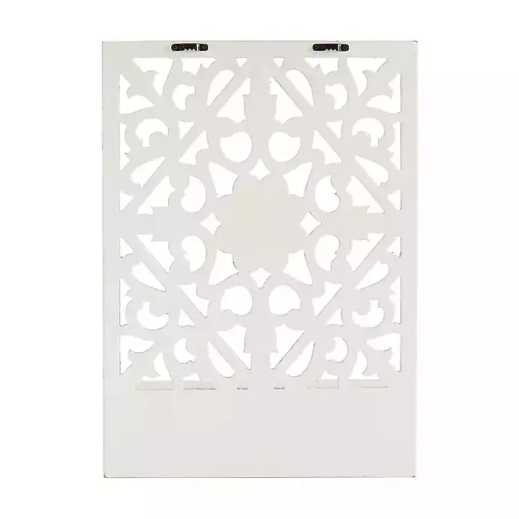 Kirklands Home Wall Storage|Distressed White Floral Carved Wall Shelf