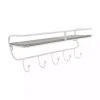 Kirklands Home Hooks|Distressed White Metal Wall Shelf with Hooks