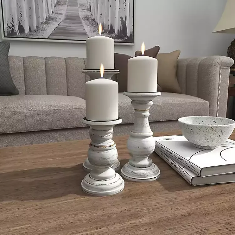 Online Distressed Wood 3-pc. Candle Holder Set Candle Holders