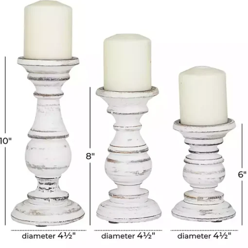 Online Distressed Wood 3-pc. Candle Holder Set Candle Holders