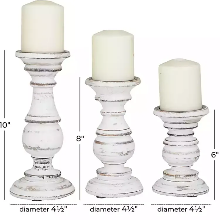 Online Distressed Wood 3-pc. Candle Holder Set Candle Holders