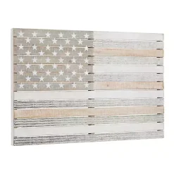Kirklands Home Wall Plaques|Distressed Wood American Flag Wall Plaque