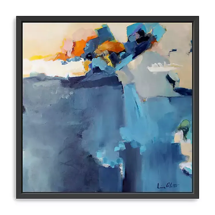 Kirklands Home Canvas Art|Dizzy at the Edge Framed Canvas Art Print Blue