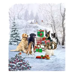 Clearance Dog and Presents Canvas Art Print Christmas Art & Wall Decor
