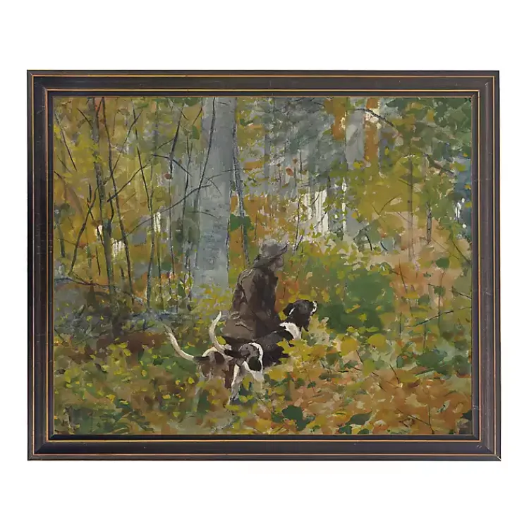 Kirklands Home Framed Art|Dogs in Woods Framed Art Print