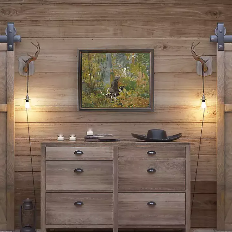 Kirklands Home Framed Art|Dogs in Woods Framed Art Print