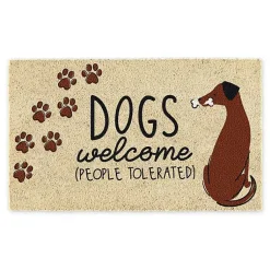 Kirklands Home Doormats|Dogs Welcome People Tolerated Doormat