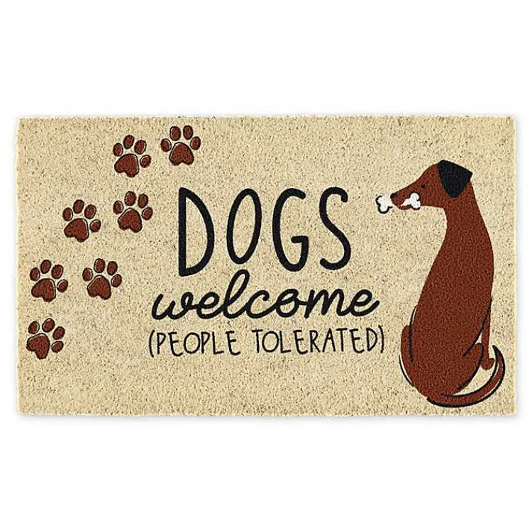 Kirklands Home Doormats|Dogs Welcome People Tolerated Doormat