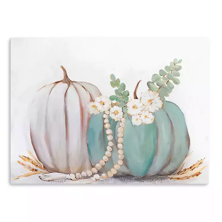 Sale Double Pumpkins Canvas Art Print Fall
